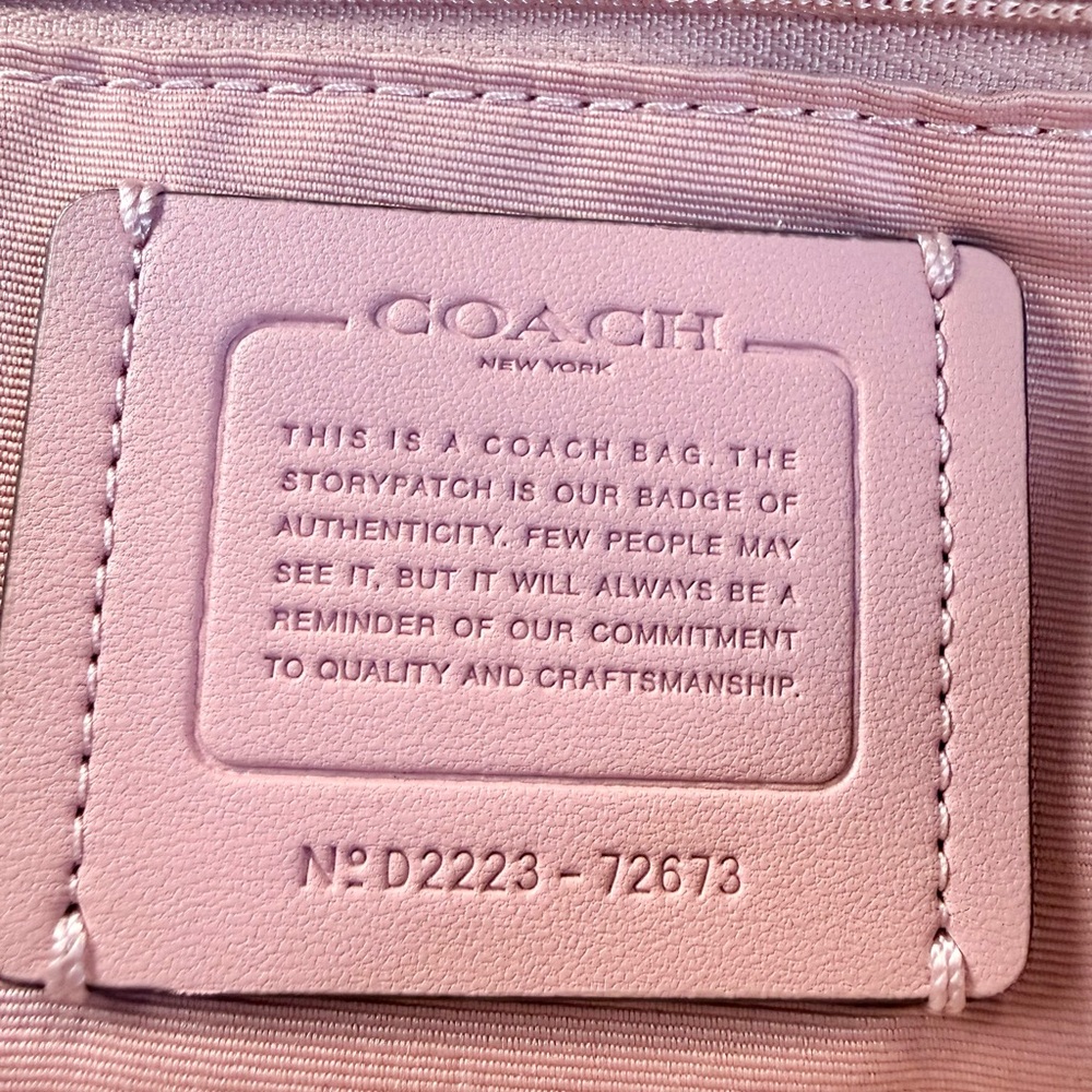 Coach Town Tote Polished Pebble Leather Wine Pink Interior Gold Hardware 72673 - Picture 12 of 12